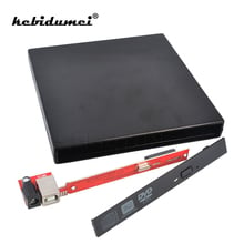 kebidumei Slim External Case USB 2.0 DVD CD DVD-Rom DVD RW To SATA Hard Disk Drive Caddy Adapter For Laptop Computer PC 2024 - buy cheap