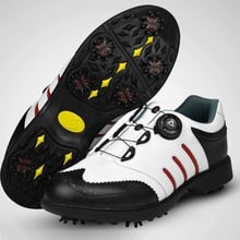 Мужская подвижная нескользящая обувь для гольфа из натуральной кожи, дышащие профессиональные кроссовки для гольфа, ручка пряжки, обувь D0608 2024 - купить недорого