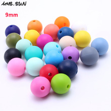 MHS.SUN 50pcs 9mm food grade silicone beads holder toy loose beads teething teether for baby nursing pacifier chain SL001 2024 - buy cheap