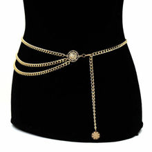 Cinturón de moda para mujer, cinturón de cintura alta, cadena de Metal gruesa con flecos dorados 2024 - compra barato