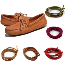 Cadarços de couro legítimo unissex, 1 par de cadarços quadrados e genuínos, vintage, para sapatos, loafers martin, sapatos com comprimento 80cm 2024 - compre barato