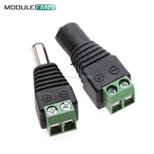 1Pairs Male Female DC Power Plug Jack Adapter Connector for CCTV  2.1x5.5mm New 2024 - buy cheap