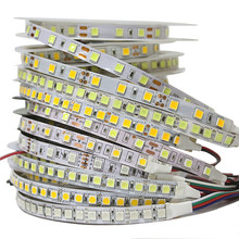 Tira de luz de led rolo de 5m, 5050 fluxo luminoso, mais alta 5054 smd, flexível, tira de led 60leds/m 120leds/m, 12v, lâmpadas, decoração 2024 - compre barato