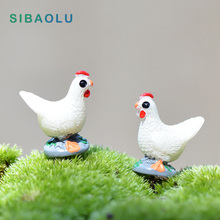 Miniaturas hens brancas de desenho animado, decoração para casa, mini jardim das fadas, animais, estatuetas, ornamentos de casa, artesanato de resina de plástico 2024 - compre barato