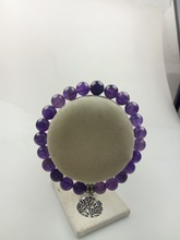 Pulsera de cristal púrpura de 8MM, brazalete de moda, Mala, cuentas de yoga, cuentas de cuarzo púrpura, colgante de árbol de la vida 2024 - compra barato