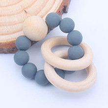 Baby Nursing Bracelets Silicone Teether Teething Wood Rattles Toys Baby Teether Bracelets Nursing Toys Gift 2024 - buy cheap