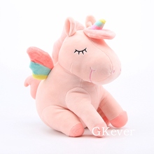 Lovely Pink Unicorn Squinting Eyes Adorable Unicorn Horse Sparkle Plush Doll Soft Toys 10 "25 cm Girls Gift 2024 - buy cheap