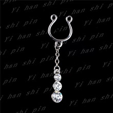 1 Pair Punk Dangle Steel Clip On Non-Piercing Fake Nipple Shield With Tassel Ring Body Jewelry Sexy Fashion For Women Party Gift 2024 - buy cheap