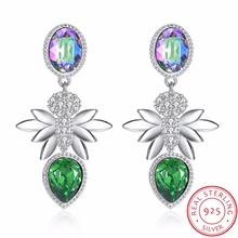 NEW 925 sterling silver earrings Europe Spider Crystals from Swarovski Earring With Charm for Women Gift Fine jewelry 2024 - buy cheap
