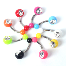 1PC Charm Mix Color Piercing Ombligo Pink Black Body Piercing Jewelry Stainless Steel Navel Piercing Navel Piercing 2024 - buy cheap