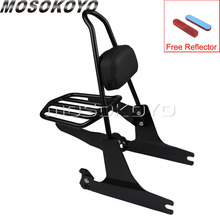 Motorcycle Black Sissy Bar Backrest Luggage Rack for Harley Softail Fatboy FLST FXST Custom FLSTF 2000-2005 W/ Red Reflector 2024 - buy cheap