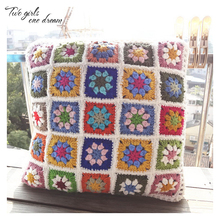 Crochet Gancho Flor Bolster Almofada Núcleo almofada Do Sofá Almofada Carro de Volta Almofada De Cama De Crochê Decoração Acessórios Fotografia 38*38 CM 2024 - compre barato