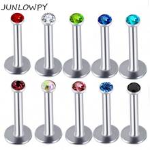 Junlowpy piercing nombril mix 10 wireless de aço inoxidável, jóia do corpo rosqueado internamente, lábio, anel tragus da orelha 2024 - compre barato