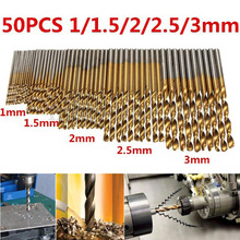 50Pcs Titanium Coated Drill Bits HSS High Speed Steel Drill Bits Set Tool High Quality Power Tools 1/1.5/2/2.5/3mm 2024 - buy cheap