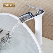 Смеситель для раковины XOXO, современный белый смеситель для ванной комнаты, смесители для водопада с одним отверстием, Смеситель для холодной и горячей воды 2024 - купить недорого