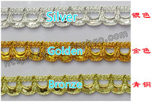 8Yard/Lot lace trim diy handmade  Gold silver embroidery lace fabric decoration clothes accessories 2cm wide. 2024 - buy cheap