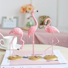 Flamingo em forma de animal bonito rosa ornamento de resina decoração de jardim para casa decoração de sala de estar 2024 - compre barato
