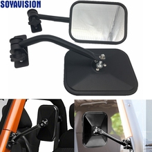 For Jeep Accessories Round 4x4 Mirrors For Jeep Wrangler Rectangular Mirrors for Jeep Wrangler CJ Mirrors 1997~2006 2007~2017 2024 - buy cheap