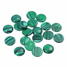 LOULEUR 20pcs/lot 6mm 8mm 10mm 12mm Malachite Natural Stone Cameo Cabochon Round Beads Diy Setting Findings Jewelry Making 2024 - buy cheap