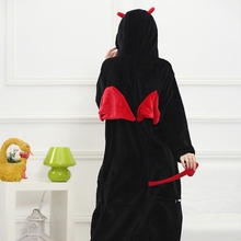 Devil Pajama Animal Cosplay Costume Onesie Hoodie For Adult Women Men Halloween Holiday Party Flannel Full Length 2024 - buy cheap