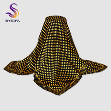 BYSIFA-bufanda de seda negra y dorada para mujer, pañuelo cuadrado pequeño de seda pura, bufanda clásica de lunares para cuello, 2018 2024 - compra barato
