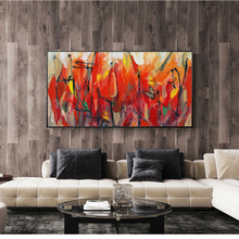 Abstract Flowers Wall Art Canvas Paintings Home Decor Red Color Flowers Modern Wall Posters And Prints For Living Room Cuadros 2024 - buy cheap