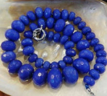 Бесплатная доставка, 10-17 мм граненые синие круглые бусины, ожерелье 19 "AAA 2024 - купить недорого