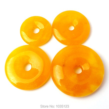 High Quality Smooth Natural Yellow Jades Stone Coin Shape 25/30/35mm Necklace Bracelet Jewelry DIY Gems Loose Beads wj278 2024 - buy cheap