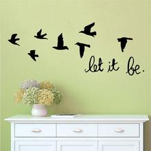 newest DIY black Swallows Birds quote Let It Be home decor wall sticker for kids room decoration living room bedroom decor mural 2024 - buy cheap