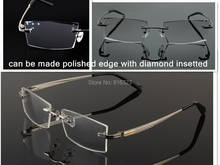 Man Luxury 100% Pure Titanium eyeglass frames Gray Rimless Glasses Clear Lens 2024 - buy cheap