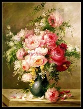 Needlework for embroidery DIY French DMC High Quality - Counted Cross Stitch Kits 14 ct Oil painting - Roses Bouquet 2024 - buy cheap