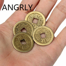 ANGRLY 24mm Chinese Feng Shui Lucky Ching/Ancient Coins Educational Emperors Antique Fortune Money Party Copper Craft Supplies 2024 - buy cheap