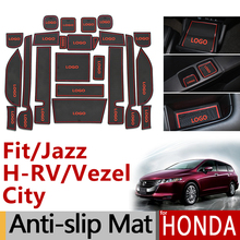 Противоскользящий резиновый коврик для чашки для Honda Fit Jazz GE6 GK5 HR-V Vezel City Odyssey Crosstour аксессуары наклейки HRV 2015 2024 - купить недорого