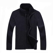 Повседневные мужские флисовые куртки 7XL 8XL, Мужская зимняя теплая толстовка, шерстяные термопальто, однотонная утепленная бархатная брендовая куртка 2024 - купить недорого