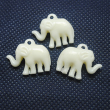 10pcs Charms Elephants Pendants White Colors Stone powder making size 17x27 Top fashion beads for bracelet designs 2024 - buy cheap