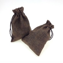 Retail 50pcs/lot 8x10cm Mini Vintage Style Brown Jute Jewelry Packaging Bags Wedding Favor Gift Pouches Candy Bags Drawstring 2024 - buy cheap
