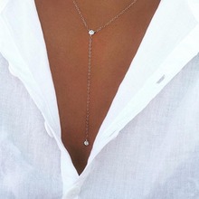 2016 summer style Y design necklace pendant charm CZ SILVER color gold choker necklace women jewelry 2024 - buy cheap