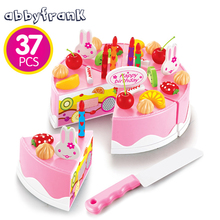 Abbyfrank 75Pcs Cutting Birthday Cake Kitchen Toys Plastic Play Food Tea Set Cocina De Juguete Pretend Play Food Toy Kitchen 2024 - buy cheap