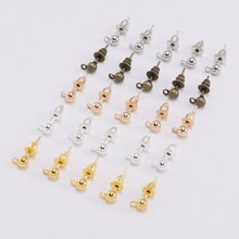 50Pcs Gold Rhodium Color Ball Beads Stud Earring Ear Pin Post Stopper Earplugs for Jewelry Making Findings DIY Accessories 2024 - buy cheap