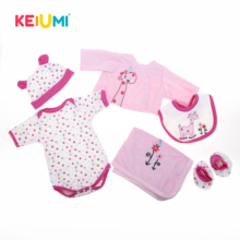 KEIUMI-ropa para muñeca Reborn de 22-23 pulgadas, accesorios para muñeca, rosa claro con dibujos animados, 6 uds. 2024 - compra barato