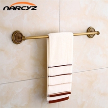 Towel Bars 60cm Single Rail Antique Brass Towel Holder Bath Shelf Towel Hangers Bathroom Accessories Black Wall Shelves 9146K 2024 - buy cheap