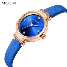 Reloj de lujo MEGIR para mujer, relojes de pulsera de cuero para mujer, reloj femenino 2024 - compra barato