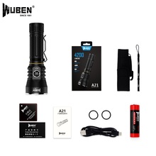 Wuben a21 lanterna led cree xhp70 4200 lúmens com usb recarregável, tocha externa de led + bateria de 4800mah 2024 - compre barato