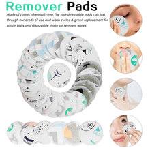 Almohadillas de algodón reutilizables para limpieza de uñas, 12 Uds., desmaquillante Facial de doble capa, lavable, con bolsa de lavandería 2024 - compra barato