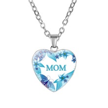 Collar de diseño único para mujer, regalo para el día de la madre, colgante de corazón con patrón de amor de aleación para mamá, novedad 2024 - compra barato