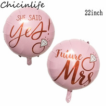 Chicinlife 1Pcs 22inch She Said Yes Foil Balloon Bachelorette Party Bridal Shower Wedding Engagement Future Mrs Balloon Supplies 2024 - buy cheap