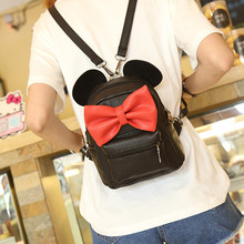 2019 New Mickey Backpack Pu Leather Female Mini Bag Women's Backpack Sweet Bow Teen Girls Backpack School Bag Lady Shoulder bag 2024 - buy cheap