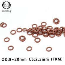 5PCS/lot Fluorine rubber Ring Brown FKM Oring Seal OD8/9/10/11/12/13/14/15/16/17/18/19/20*2.5mm Rubber O-Ring Seal Ring Gaskets 2024 - buy cheap