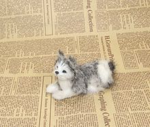 small cute simulaiton husky dog toy lifelike lying husky dog doll gift about 12x8cm 2024 - buy cheap