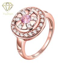 Delicate Crystal Rings Wedding Ring /Rose Gold Color Ms Zircon Simple Geometric Circular Ring Jewelry 2024 - buy cheap